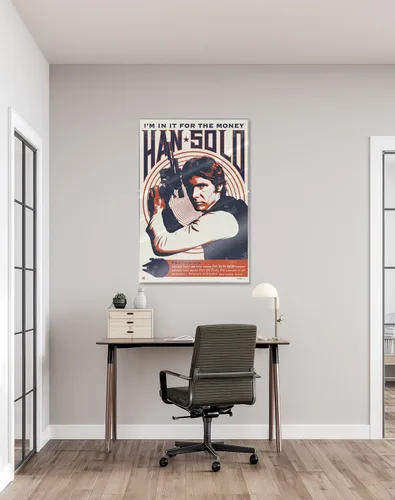 Vista 6 de Star Wars - Pop-Art Movie Poster (Han Solo - Retro Style Design) (Size: 24" x 36") (Laminated Poster)