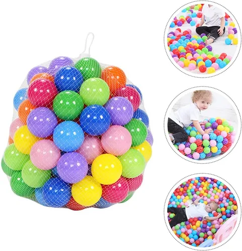 Vista 7 de Zerodeko 50 bolas para hogueras, con bolsa de malla de almacenamiento, juguetes coloridos de bolas oceánicas de plástico para pelotas de baño