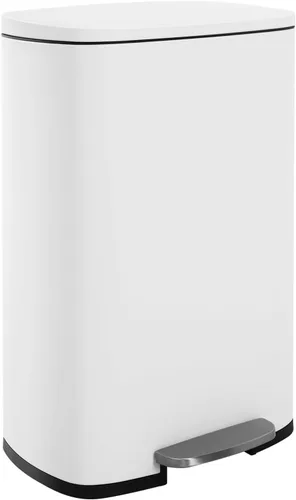 Vista 15 de Basurero de cocina con tapa para oficina, dormitorio, baño, cubo de basura con pedal a prueba de huellas dactilares, contenedor de basura de acero