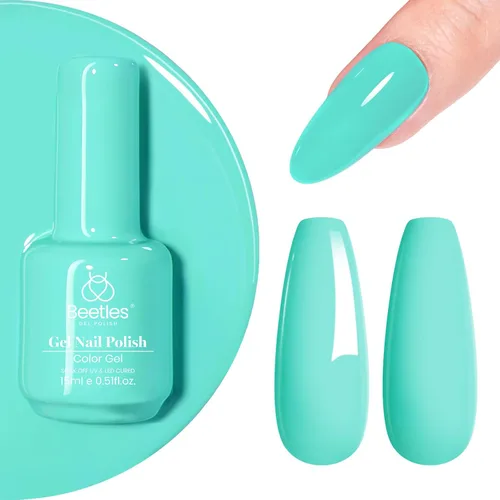 Vista 151 de Beetles - Esmalte de uñas de gel blanco perla, 0.5 onzas líquidas, color blanco perla, brillante, sirena, concha nacarada, esmalte de uñas de gel