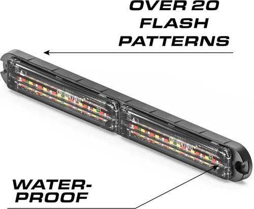 Vista 3 de Feniex Q-Flat - Soporte de superficie ancha Conexión serie de 2 cables 5 colores en uno (rojo, azul, ámbar, blanco, verde), 27 LED, LED súper