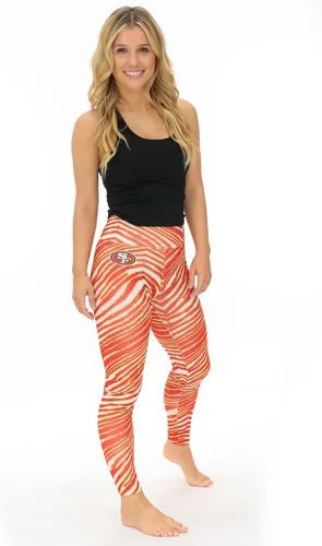 Vista 4 de Zubaz NFL Mallas para mujer de longitud completa de cintura alta básica 1.0