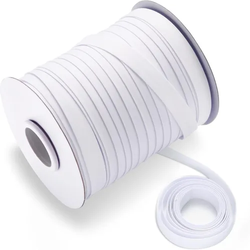 Vista 34 de Cinta al bies de doble pliegue de 1/2 pulgada, cinta al bies de doble pliegue de 55 yardas, carrete continuo a granel para coser ropa, acolchado