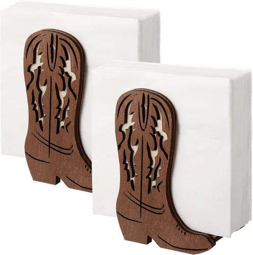 Vista 12 de CroBlissful 1 Pieza Servilletero de Bota de Vaquero Occidental para Mesa Cocina Casa de Campo Dispensador de Servilletas Soporte de Papel Rústico