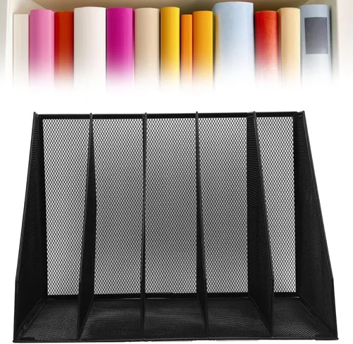 Vista 5 de Desk File Organizer Sturdy Iron Mesh 5 Section Vertical File Folder Document Holder for Office Workspace Desktop Organization