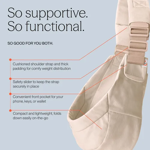 Vista 4 de Ergobaby Upsie Cabestrillo de Cadera – Portabebés Oliva Suave – Ligero, Cabestrillo Ajustable para Niños Pequeños – Diseño Transpirable y Ergonómico