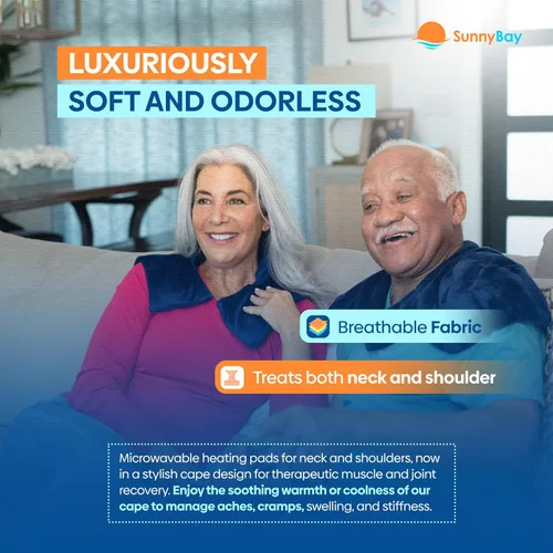 Vista 6 de SunnyBay Almohadilla térmica para microondas, envoltura térmica para cuello y hombros con cobertura adicional para aliviar el dolor de espalda