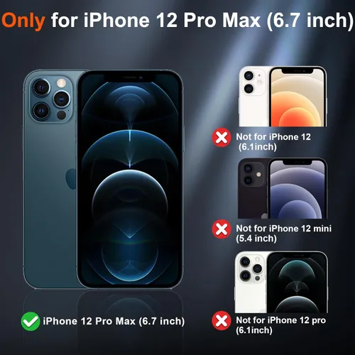 Vista 1895 de SUPFINE - Funda magnética para iPhone 13 Pro Max (compatible con MagSafe), (protección contra caídas de grado militar de 10 pies), delgada, Negro