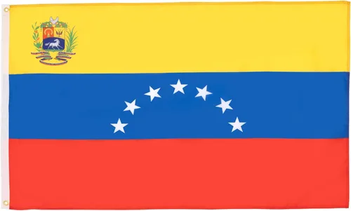 AZ FLAG Set of 5 Venezuela Flag with Patch – 90 x 60 cm – Venezuelan Flag 7 Stars 100% Polyester with Integrated Metal Eyelets