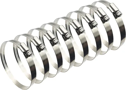 Vista 20 de 4 abrazaderas de conducto de acero inoxidable 304 ajustables de 2.5 pulgadas, abrazadera de tubo, abrazadera de conducto de aire, abrazaderas