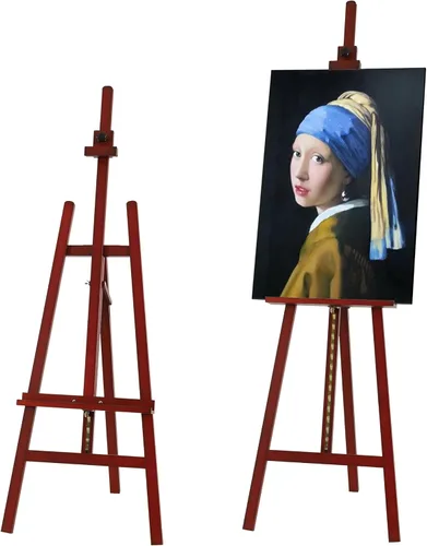 Vista 7 de VISWIN Caballete de arte de madera para pintar, ajustable y plegable, soporte de madera de haya para lienzo, sostiene lienzo de hasta 43 pulgadas