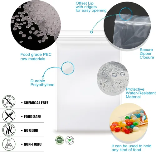Vista 5 de 100 bolsas de plástico, bolsas de joyería de 3 x 4 pulgadas, bolsas de plástico transparente, cremallera resellable, bolsas pequeñas transparentes
