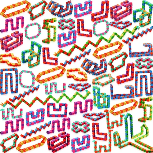 Sotiff 60 Piezas Juguete Fidget Pista Loca Juguetes Fidget Wacky Tracks Serpiente Colorida Juguetes Regalos para Niños Adultos Autismo Alivio del