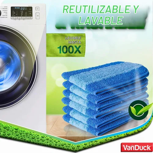 Vista 6 de VanDuck Almohadillas de limpieza de microfibra compatibles con trapeadores Bona de 18 pulgadas (paquete de 3)