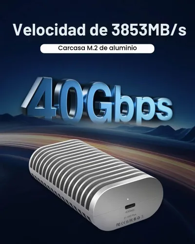 Vista 2 de TERRAMASTER D1 SSD Plus 40Gbps M.2 NVMe Carcasa SSD Carcasa de aluminio M.2 USB tipo C, compatible con USB 4/3.2/3.1/3.0/2.0, Thunderbolt 5/4/3