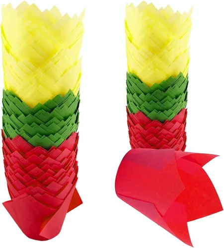 Vista 20 de 150 piezas de forros para magdalenas y cupcakes con tulipán, tazas de papel para hornear, envoltorios para cupcakes a prueba de grasa para Negro