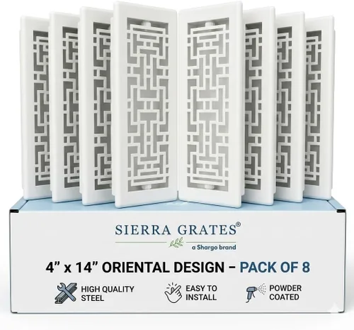 Vista 10 de Registro de piso de diseño oriental de 4 x 12 pulgadas en acabado de bronce metálico, cubiertas de ventilación para piso del hogar, cubiertas