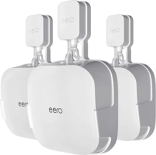 Vista 9 de COOLWUFAN Soporte de montaje en pared para sistema WiFi casero eero Pro 6 o eero Pro 6E, simple y resistente, soporte de montaje en pared para eero