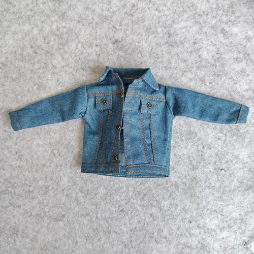 Vista 5 de SSbeauty M 1:6 Scale Jeans Coat Jacket for 12" TBLeague Phicen Macho Mujer Juguete Figura de Acción Muñeca Ropa (negro)