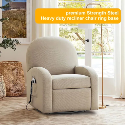 Vista 3 de Frassie Silla reclinable de 20 pulgadas con anillo giratorio de repuesto con placa de 10 pulgadas, pieza de anillo inferior de sofá mecedora