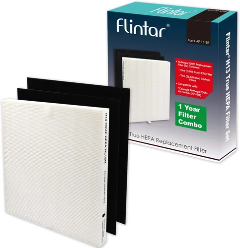 Flintar Filtro de aire de repuesto, compatible con purificador de aire Coway AP-1512HH y Airmega 200M, filtro principal de grado H13 y (2) filtros