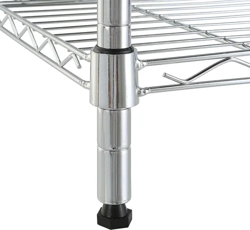 Vista 6 de Amazon Basics Estantería de almacenamiento ajustable en torre de 5 estantes, cromada, 16 pulgadas de profundidad x 16 pulgadas de ancho x 54