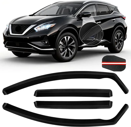 Vista 25 de 4 piezas protectores de lluvia compatibles con Ford Bronco Sport 2021-2024, visera de ventana lateral adhesiva, deflector de ventana de montaje