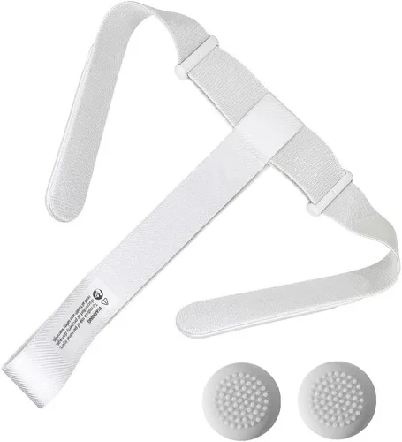 Vista 9 de Correa de repuesto para auriculares Oculus Quest 2, diadema para Meta Quest 2 PC de realidad virtual accesorios VR con 1 par de tapas de agarre