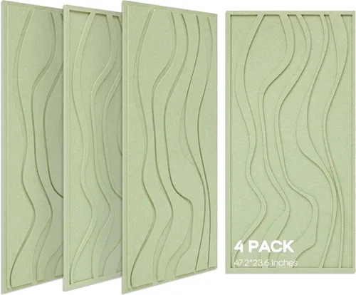 Vista 11 de BUBOS Paquete de 4 Paneles Acústicos Grandes, Tamaño Total 47.2 x 23.6 Pulgadas Paneles de Pared Insonorizados, Paneles de Sonido Decorativos