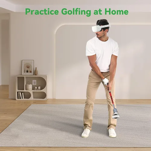 Vista 7 de DGPCT VR Golf Club Attachment for Oculus Quest 2, Aluminum VR Golf Club Handle Compatible with MetaOculus Quest 2, Realistic Rubber Grip, Red