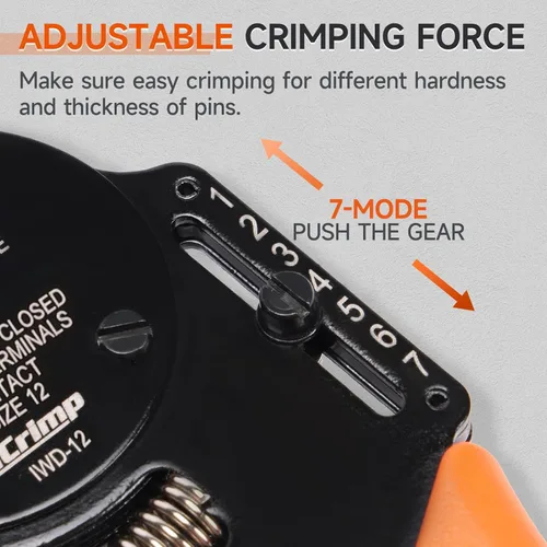 Vista 5 de iCrimp Crimpadora de Barril Cerrado de 4 Vías con Muesca, Tipo de 8 Impresiones para Contactos Sólidos Deutsch calibre 12 (IWD-12)