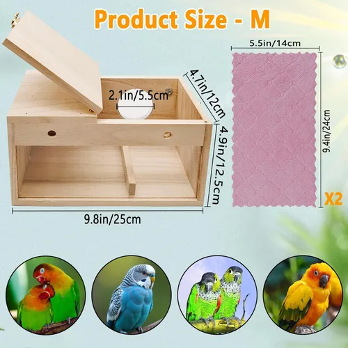Vista 6 de kathson Caja nido de periquitos, caja transparente para cría de loros, casa nido, jaula de pájaros para cacatúas, periquitos, agapornitos, conure