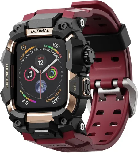 Vista 35 de ULTIMAL - Funda resistente con correa para Apple Watch 49mm, compatible con Apple Watch Ultra 3/2/1, cubierta protectora a prueba de golpes de grado