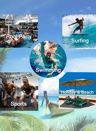 Vista 6 de COOFANDY Traje de baño para hombre con bolsillos con cremallera