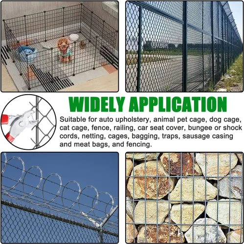 Vista 3 de Kit de 1000 anillos de cerdo galvanizados de 1 pulgada, kit de instalación profesional de anillos de cerdo para choque elástico, cables, jaulas