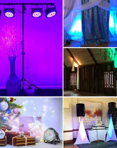 Vista 6 de Litake Luces DJ Par, RGB 36 luces LED de escenario activadas por sonido, luces LED elevadas controladas por control remoto y DMX, 7 modos de Paquete