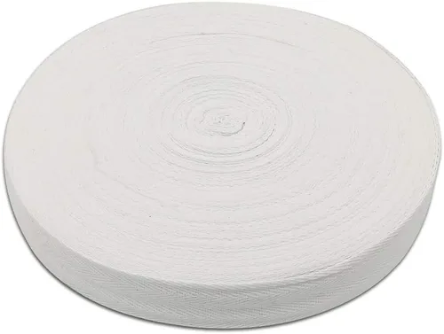 Vista 12 de Cinta de sarga de algodón natural de 50 yardas, 1 pulgada de ancho, rollo de cinta bies con patrón de espiga para coser delantales, manualidades