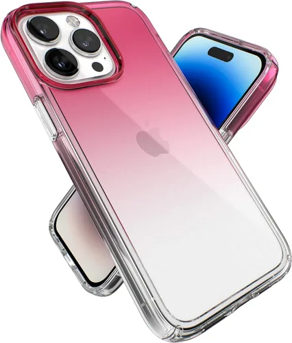 Vista 2 de Speck Paquete de funda transparente para iPhone 14 Pro Max, protección contra caídas y arañazos, antiamarilleo, fundas delgadas de doble capa