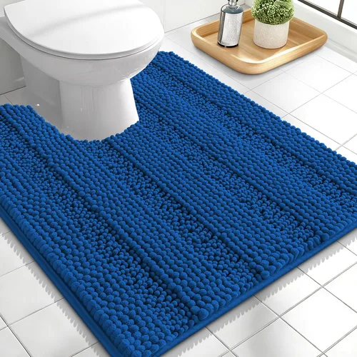 Vista 30 de OLANLY Alfombras de Baño Gruesas de 47 x 20 pulgadas, Extra Suaves Absorbentes de Chenilla a Rayas, Respaldo de Goma, Lavables y Secables a Máquina