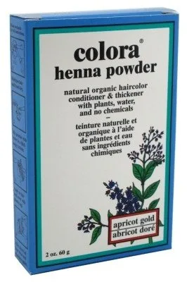 Colora Tinte en polvo de henna para el cabello, albaricoque dorado, 2 onzas (paquete de 6)