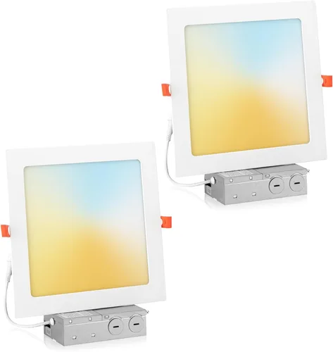 Vista 12 de Paquete de 8 luces LED empotrables de 13 cm para techo 7CCT para cocina, luz de techo delgada sin lata IC para baño, 10 W regulable 800 LM