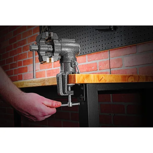Vista 3 de Toolsmith 240006 - Mini banco de mesa portátil con abrazadera de 2-1/2 pulgadas, tornillo de banco de tercera mano gira y gira 360°, mandíbulas
