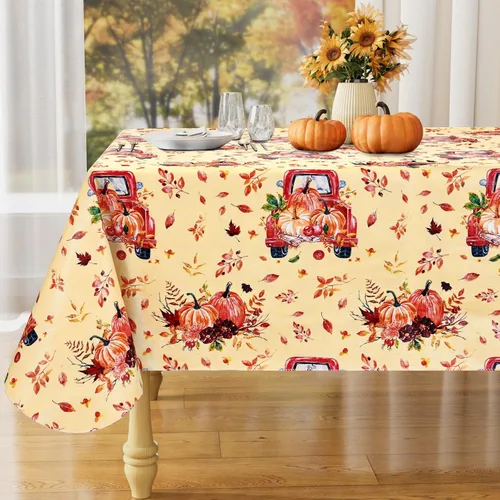 Vista 33 de misaya Mantel rectangular de vinilo impermeable, mantel lavable con reverso de franela, mantel de plástico para cena, picnic, interior y exterior