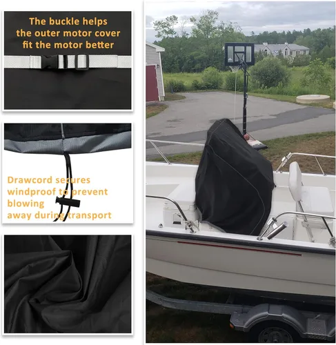 Vista 7 de Cubierta de consola central para barco, cubierta de consola marina impermeable 600D, cubierta de consola central de protección solar, protección