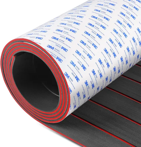 Vista 14 de OCEANBROAD Suelo de espuma EVA para barco con base adhesiva 3M, cubierta marina autoadhesiva de 96''x45.6''/36''/28.8''/16.8'', 48''x16.8'' hoja