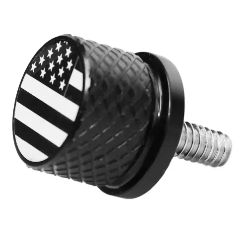 Vista 9 de Tornillo de perno de asiento de guardabarros moleteado inoxidable 1/4"-20 rosca compatible con Harley 1996-2026 Sportster Dyna Softail Touring CVO