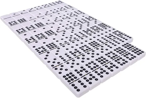 Vista 6 de Silverman & Co. Juego de dominó blanco grande Double 9 - Caja roja