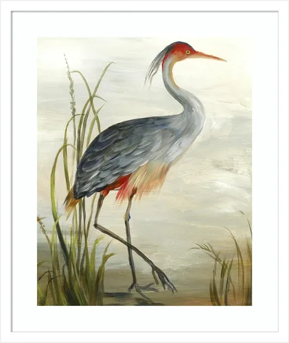 Vista 33 de Amanti Art Framed Wall Art Print 24x20 Grey Heron by Aimee Wilson, Animals Wall Art, Rustic Farmhouse Decor, Small Poster Painting Artwork for