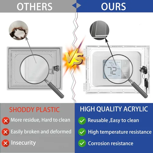 Vista 4 de Caja de bloqueo de termostato extragrande, bloqueo inteligente de panel de interruptor de pared táctil con cerradura se adapta al control