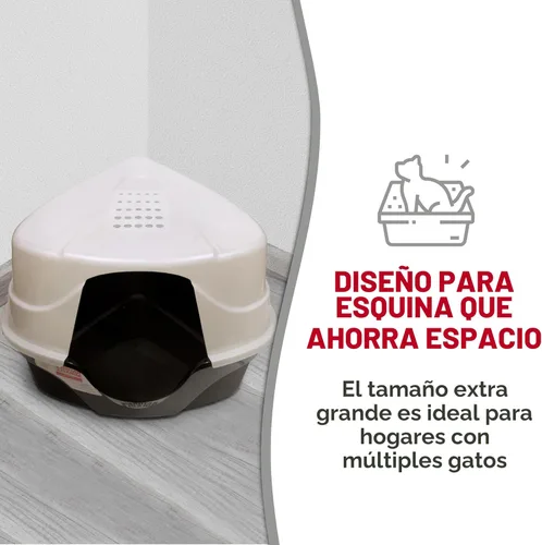 Vista 7 de Nature's Miracle Caja de arena de esquina con capucha, con filtro de carbón de control de olores (P-5915)